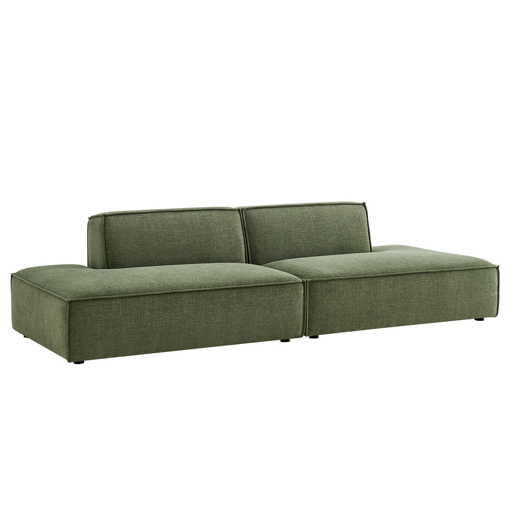 Restore 2-Piece Performance Fabric Upholstered Modular Loveseat - Foliage (Chaise, Chaise)