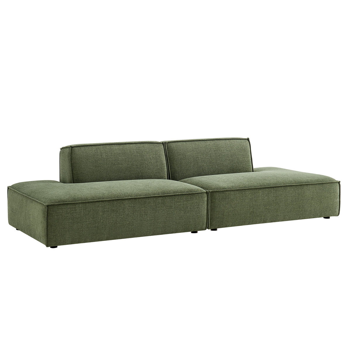 Restore 2-Piece Performance Fabric Upholstered Modular Loveseat - Foliage (Chaise, Chaise)