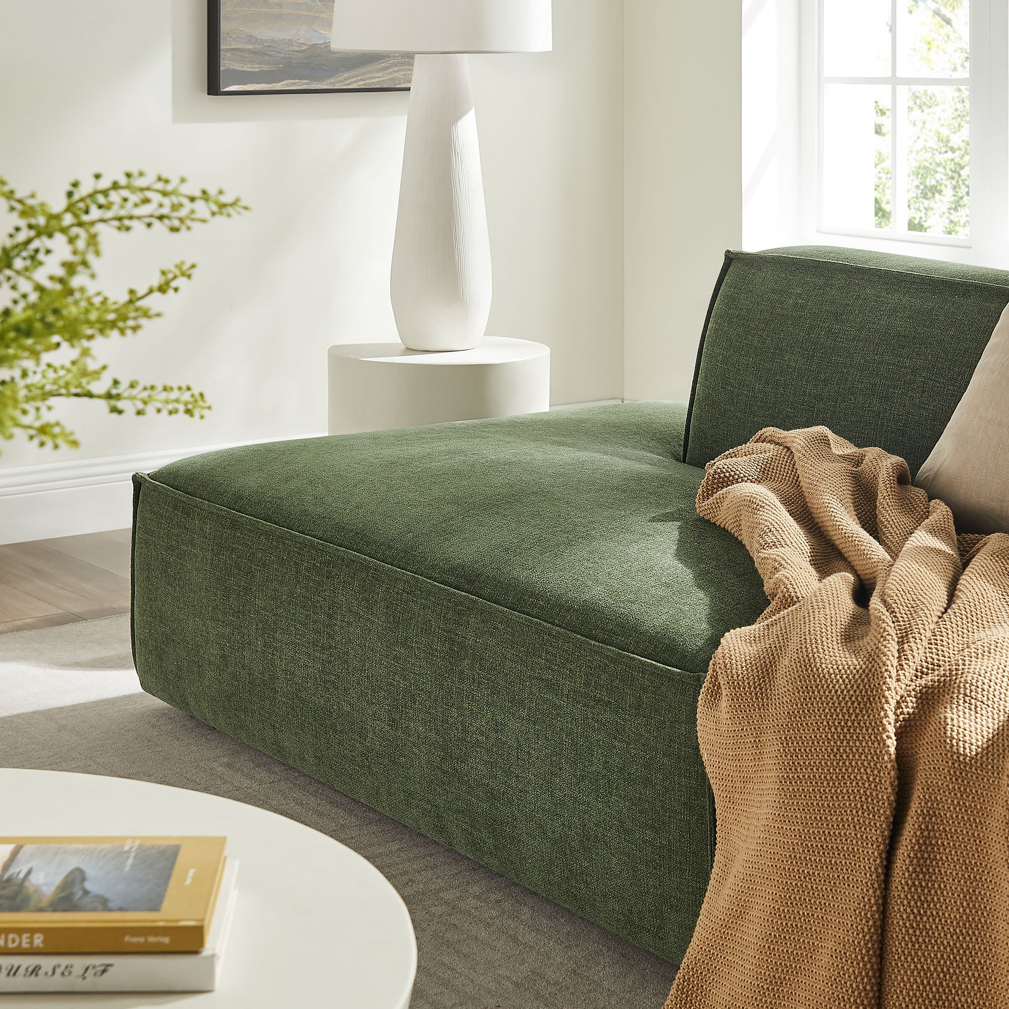 Restore 2-Piece Performance Fabric Upholstered Modular Loveseat - Foliage (Chaise, Chaise)