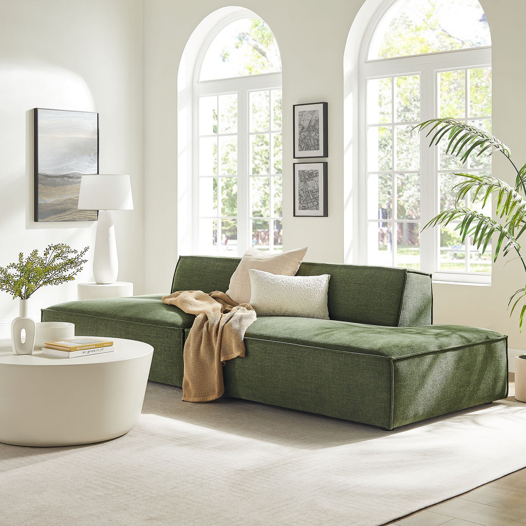 Restore 2-Piece Performance Fabric Upholstered Modular Loveseat - Foliage (Chaise, Chaise)