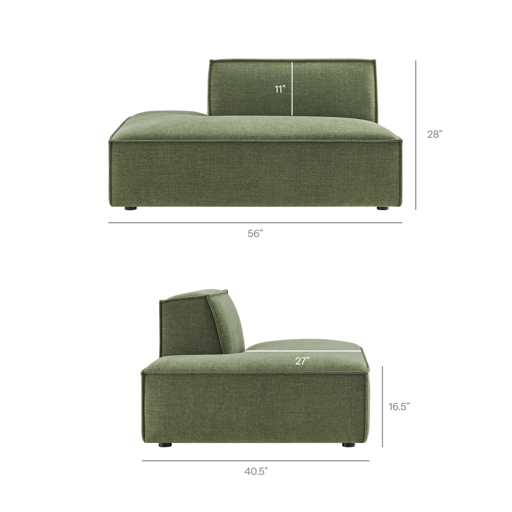 Restore 2-Piece Performance Fabric Upholstered Modular Loveseat - Foliage (Chaise, Chaise)