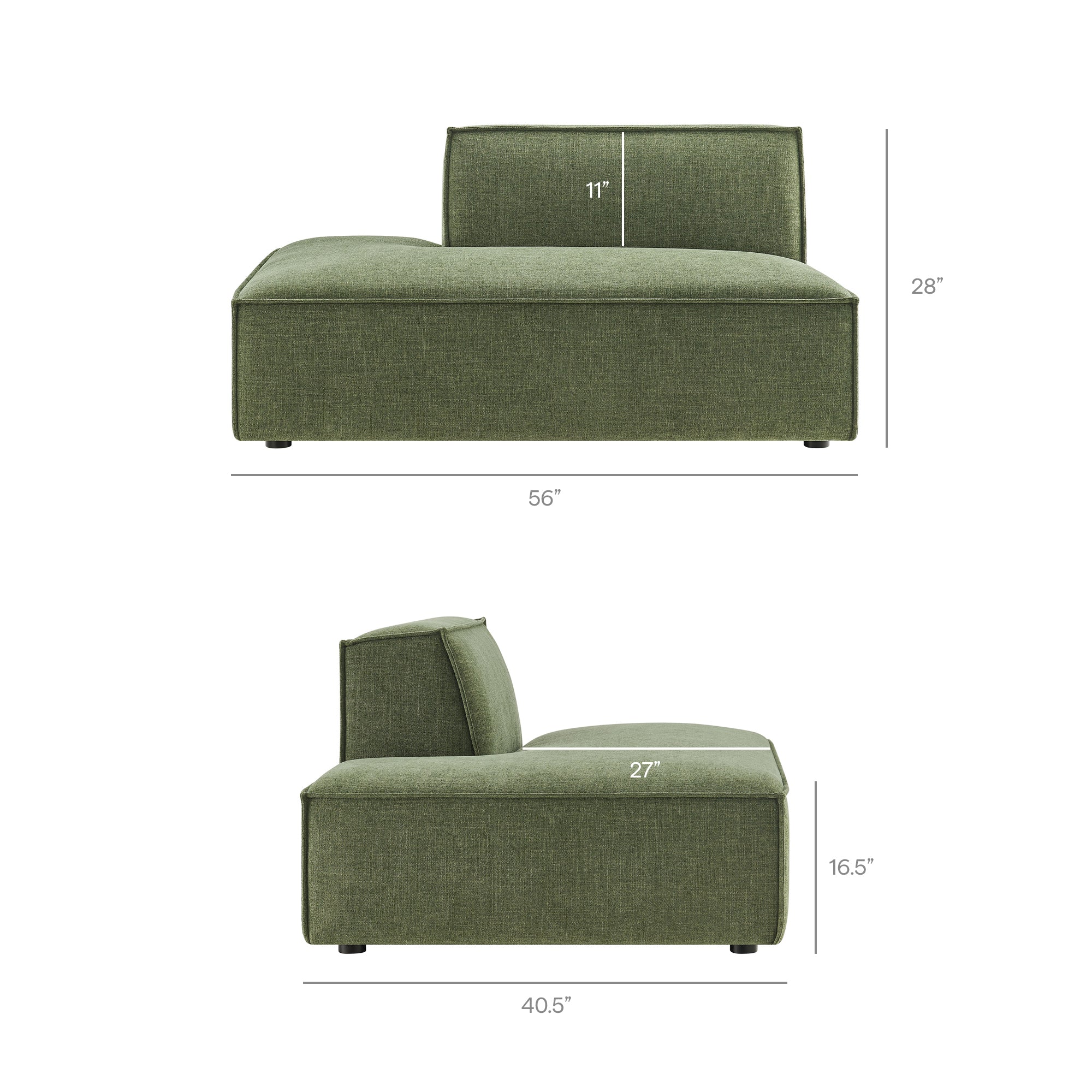 Restore 2-Piece Performance Fabric Upholstered Modular Loveseat - Foliage (Chaise, Chaise)