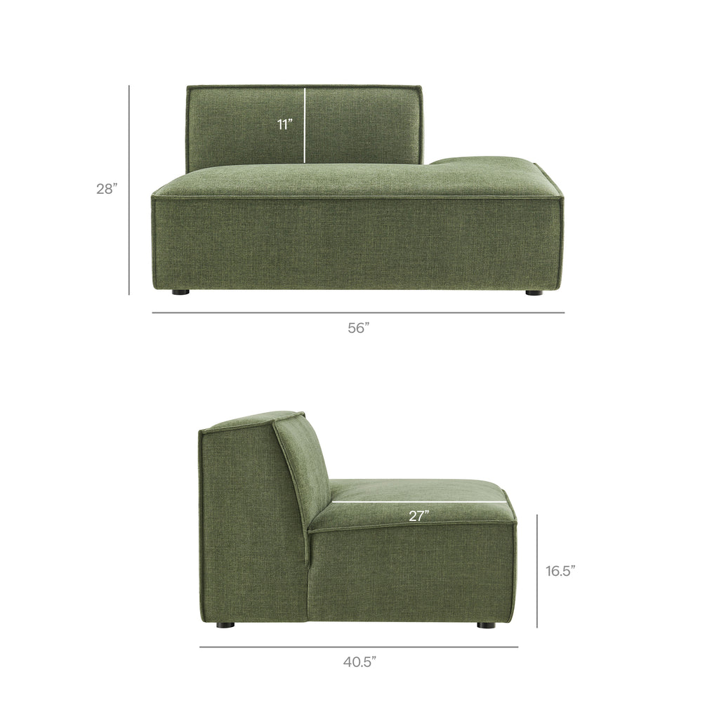Restore 2-Piece Performance Fabric Upholstered Modular Loveseat - Foliage (Chaise, Chaise)