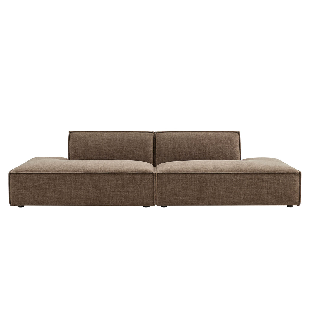 Restore 2-Piece Performance Fabric Upholstered Modular Loveseat - Mocha (Chaise, Chaise)