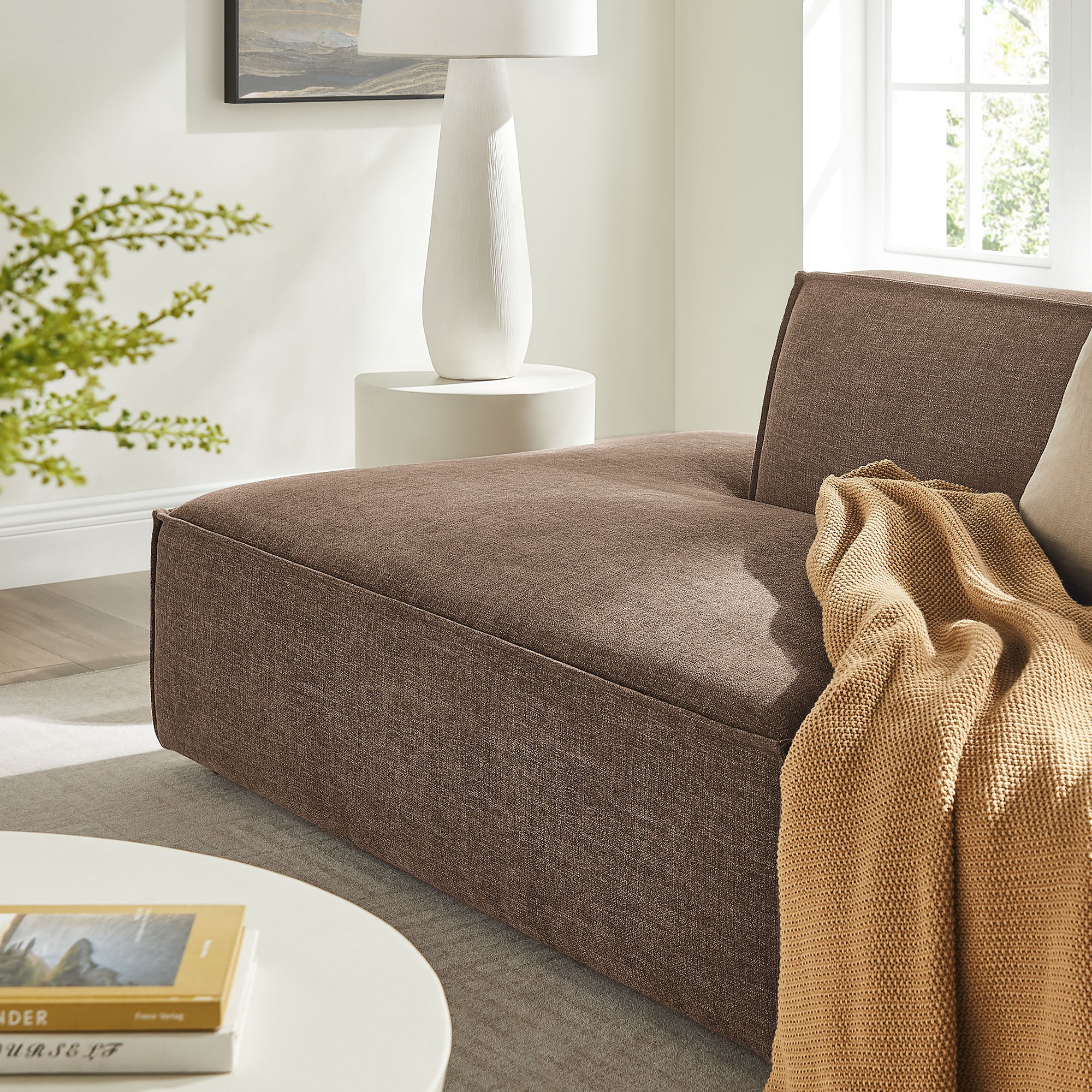 Restore 2-Piece Performance Fabric Upholstered Modular Loveseat - Mocha (Chaise, Chaise)