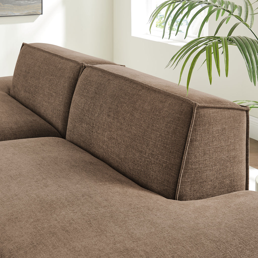 Restore 2-Piece Performance Fabric Upholstered Modular Loveseat - Mocha (Chaise, Chaise)
