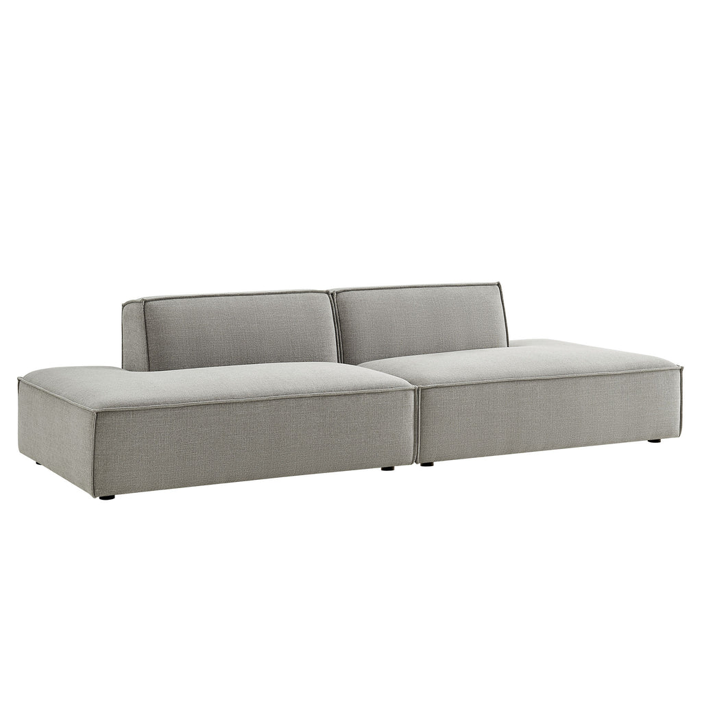 Restore 2-Piece Performance Fabric Upholstered Modular Loveseat - Pewter (Chaise, Chaise)
