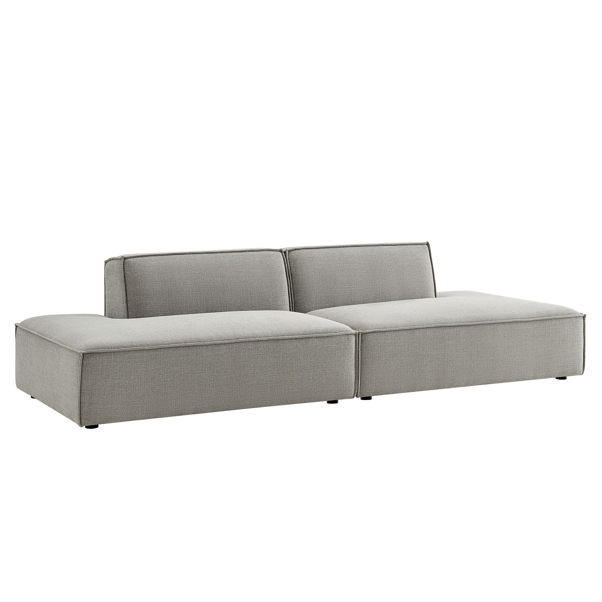 Restore 2-Piece Performance Fabric Upholstered Modular Loveseat - Pewter (Chaise, Chaise)