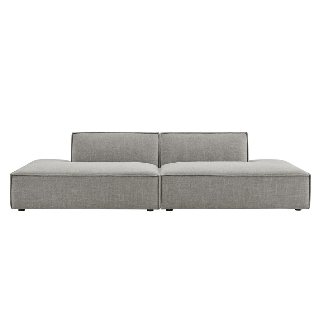Restore 2-Piece Performance Fabric Upholstered Modular Loveseat - Pewter (Chaise, Chaise)