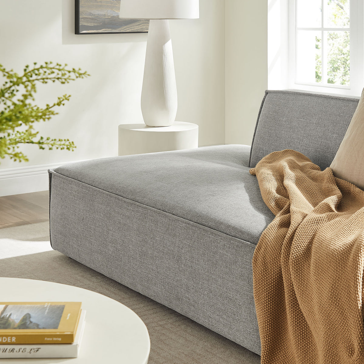 Restore 2-Piece Performance Fabric Upholstered Modular Loveseat - Pewter (Chaise, Chaise)