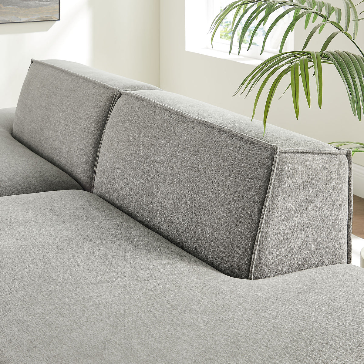 Restore 2-Piece Performance Fabric Upholstered Modular Loveseat - Pewter (Chaise, Chaise)