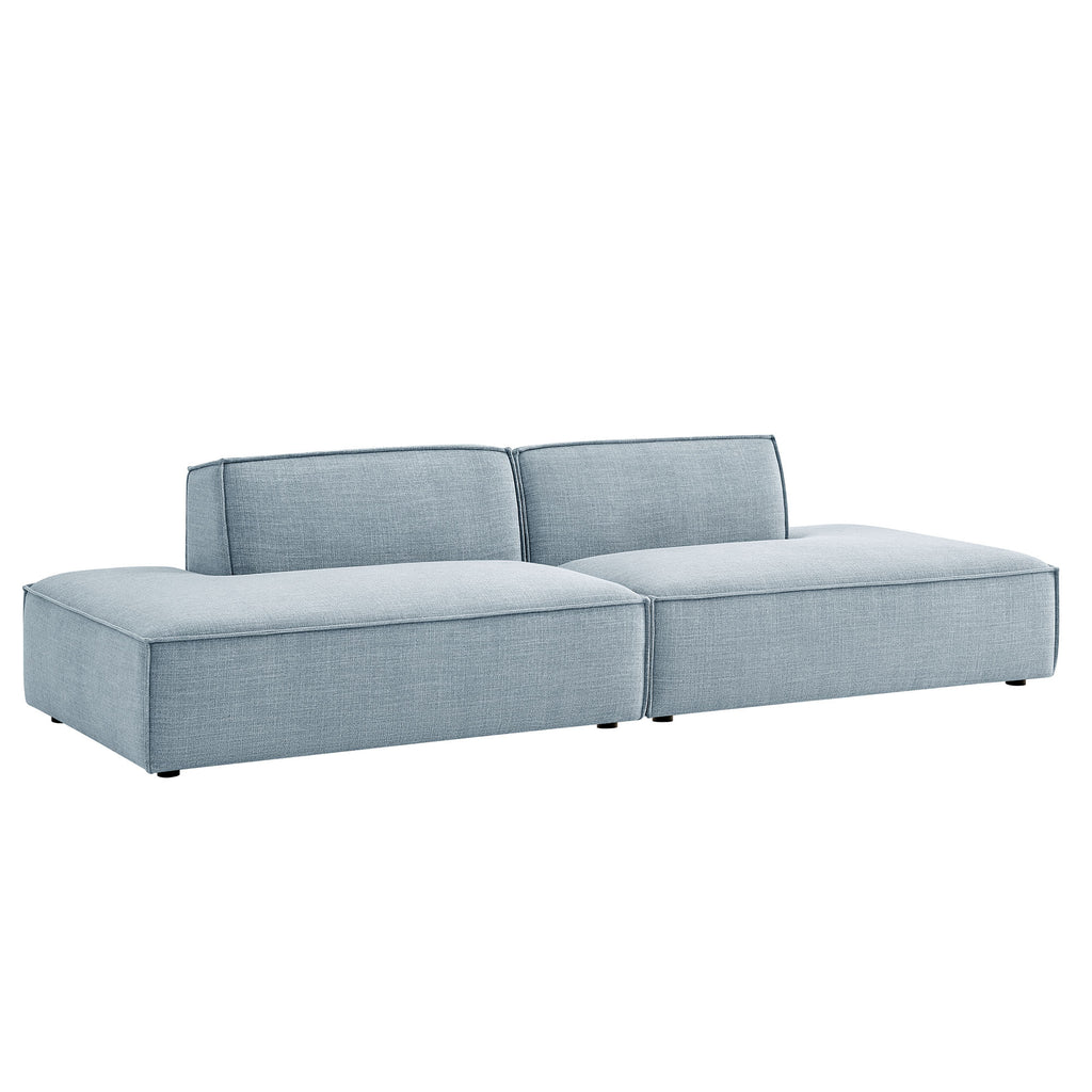 Restore 2-Piece Performance Fabric Upholstered Modular Loveseat - Sky (Chaise, Chaise)
