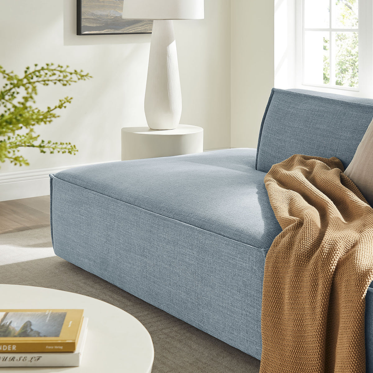 Restore 2-Piece Performance Fabric Upholstered Modular Loveseat - Sky (Chaise, Chaise)