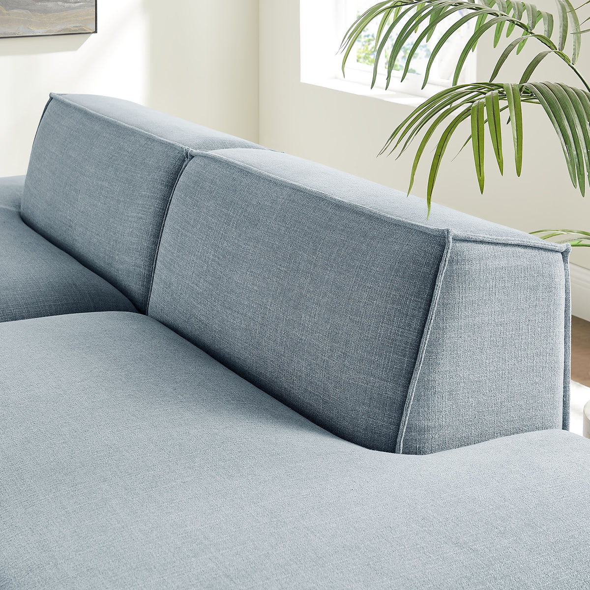 Restore 2-Piece Performance Fabric Upholstered Modular Loveseat - Sky (Chaise, Chaise)