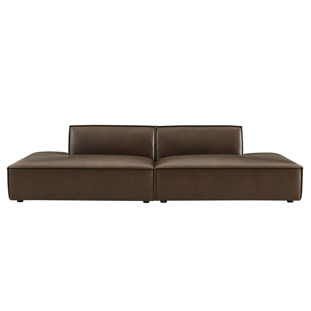 Restore 2-Piece Vegan Leather Modular Loveseat - Espresso (Chaise, Chaise)