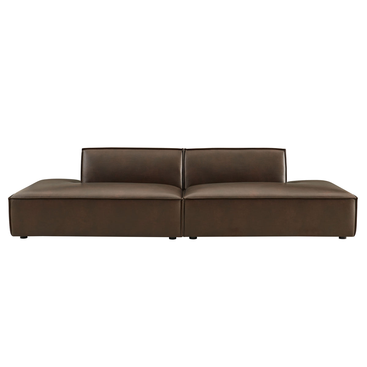 Restore 2-Piece Vegan Leather Modular Loveseat - Espresso (Chaise, Chaise)