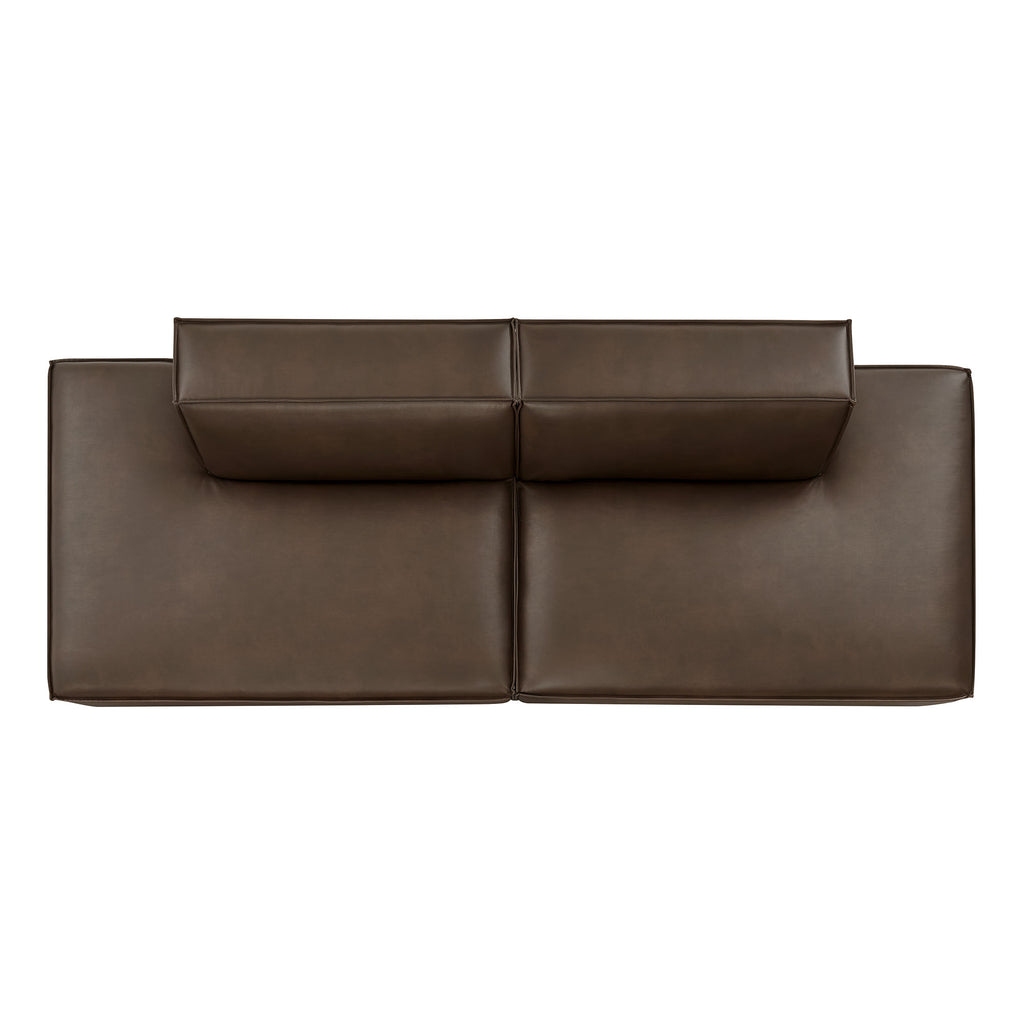 Restore 2-Piece Vegan Leather Modular Loveseat - Espresso (Chaise, Chaise)