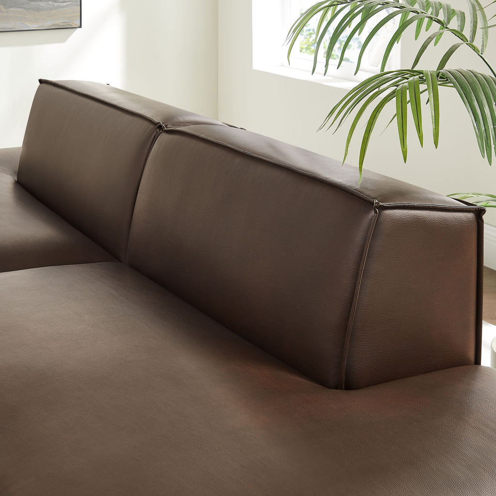 Restore 2-Piece Vegan Leather Modular Loveseat - Espresso (Chaise, Chaise)