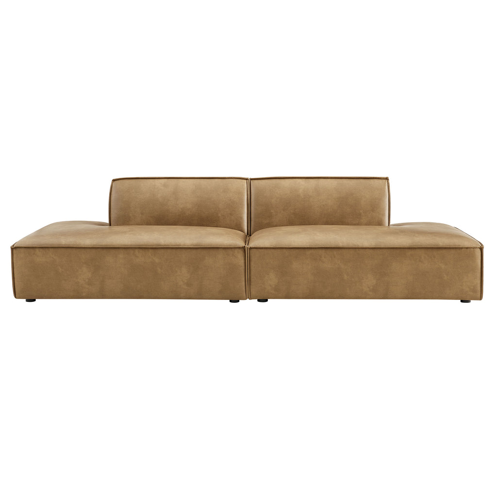 Restore 2-Piece Vegan Leather Modular Loveseat - Toast (Chaise, Chaise)