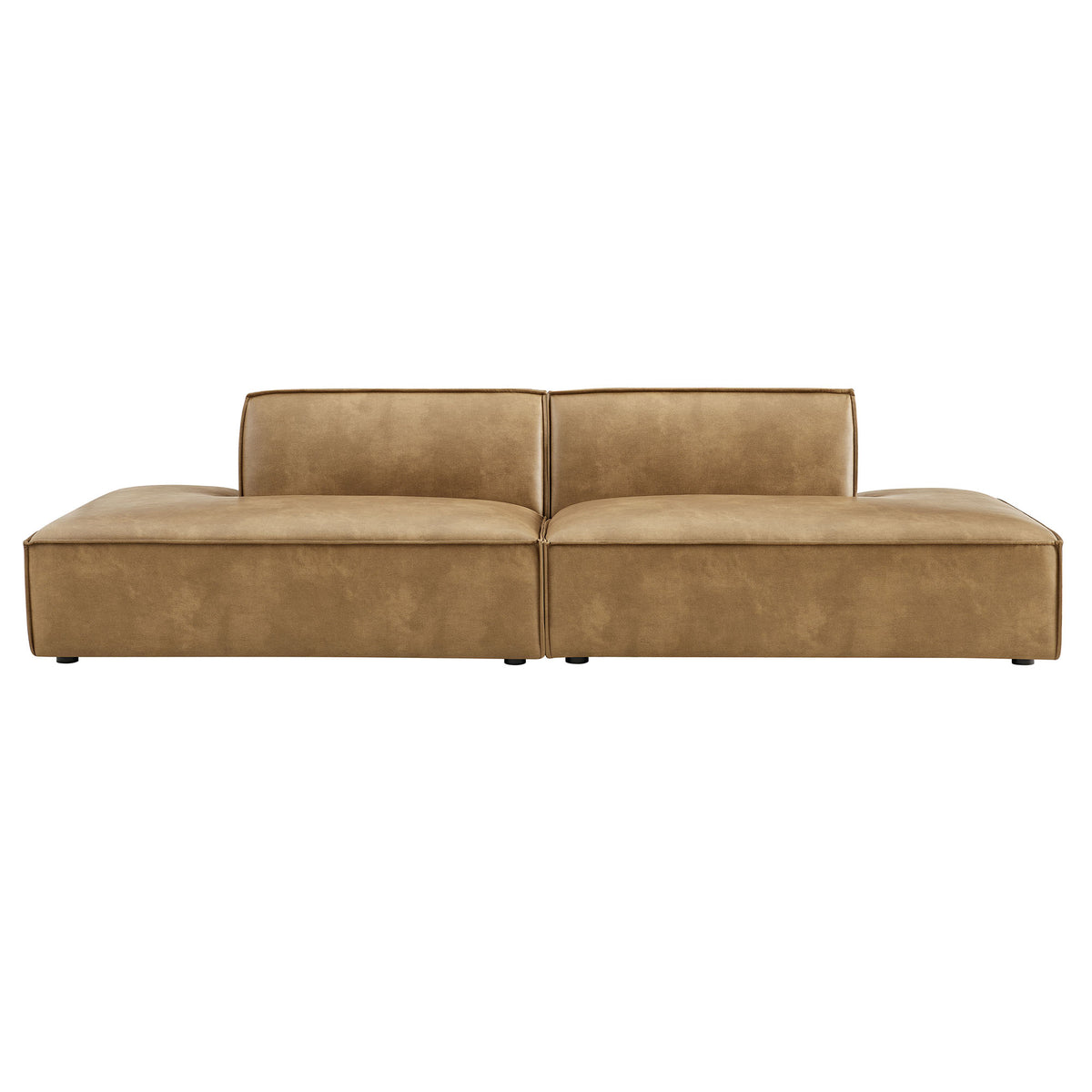 Restore 2-Piece Vegan Leather Modular Loveseat - Toast (Chaise, Chaise)