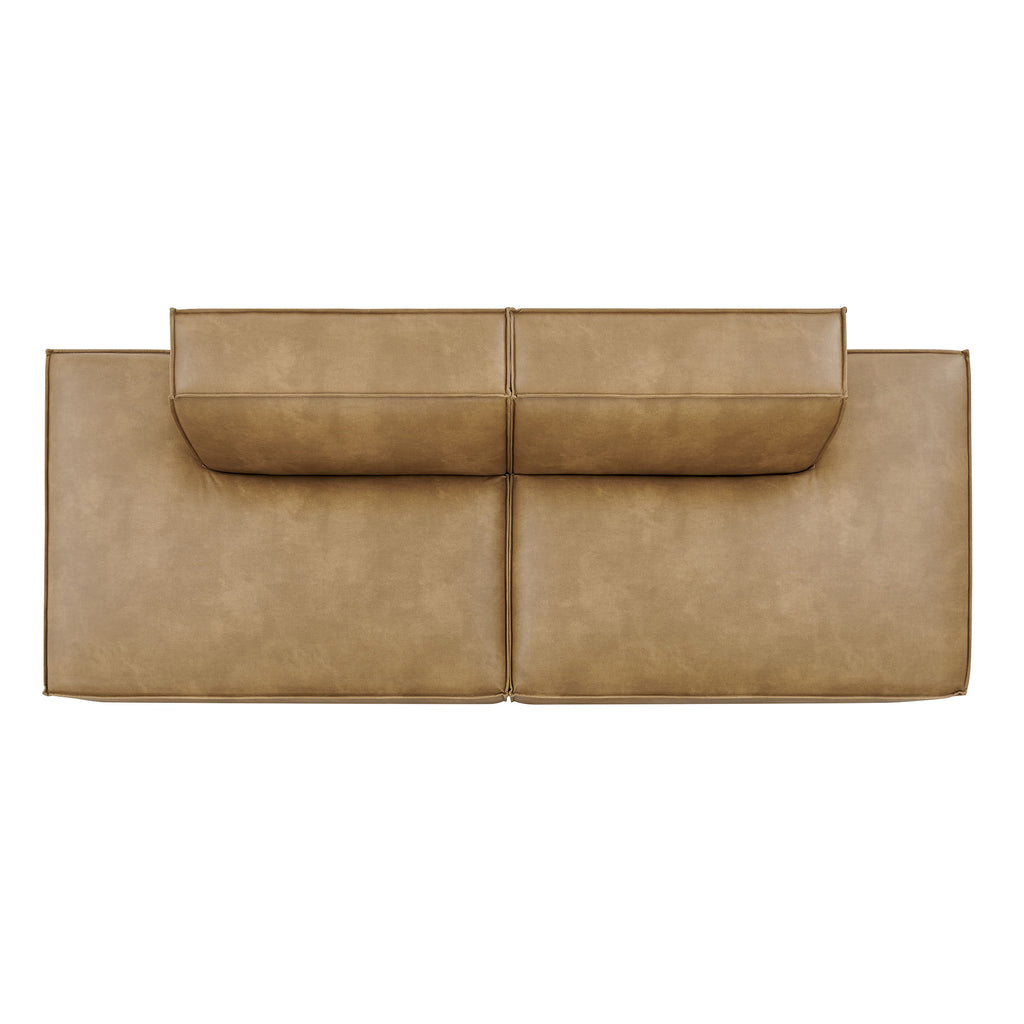 Restore 2-Piece Vegan Leather Modular Loveseat - Toast (Chaise, Chaise)