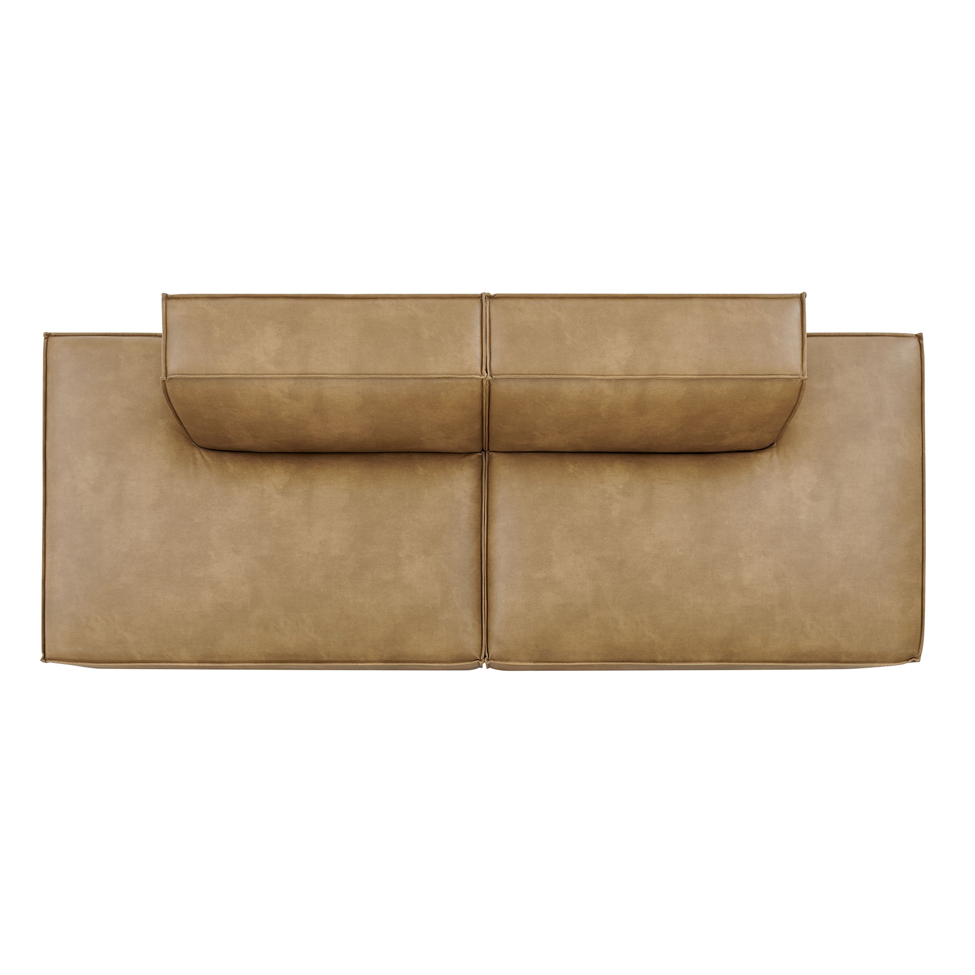 Restore 2-Piece Vegan Leather Modular Loveseat - Toast (Chaise, Chaise)