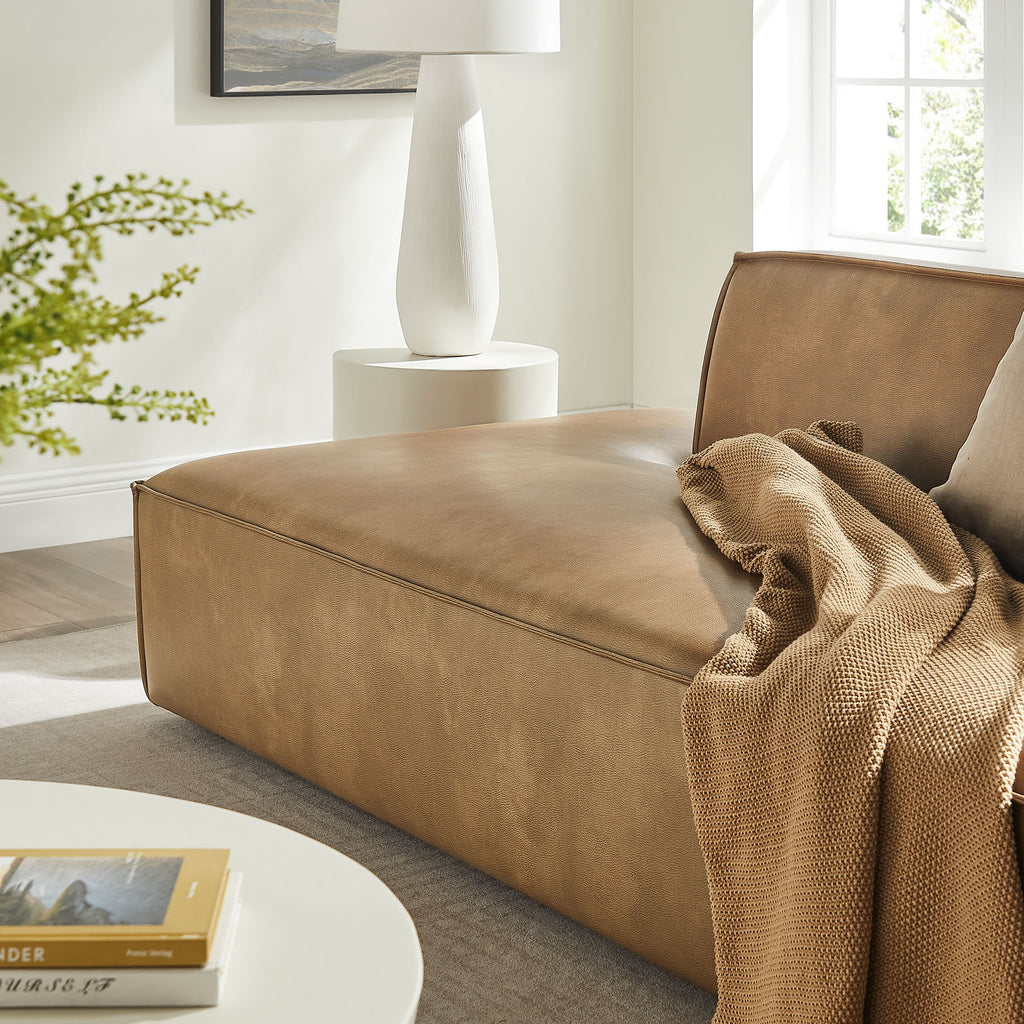 Restore 2-Piece Vegan Leather Modular Loveseat - Toast (Chaise, Chaise)