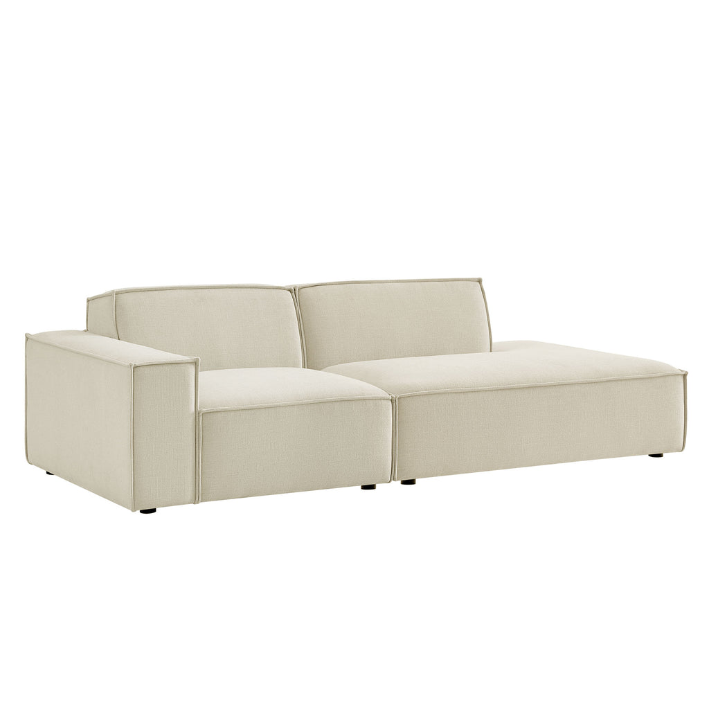 Restore 2-Piece Performance Fabric Upholstered Modular Loveseat - Ecru (EEI-7425-ECR)