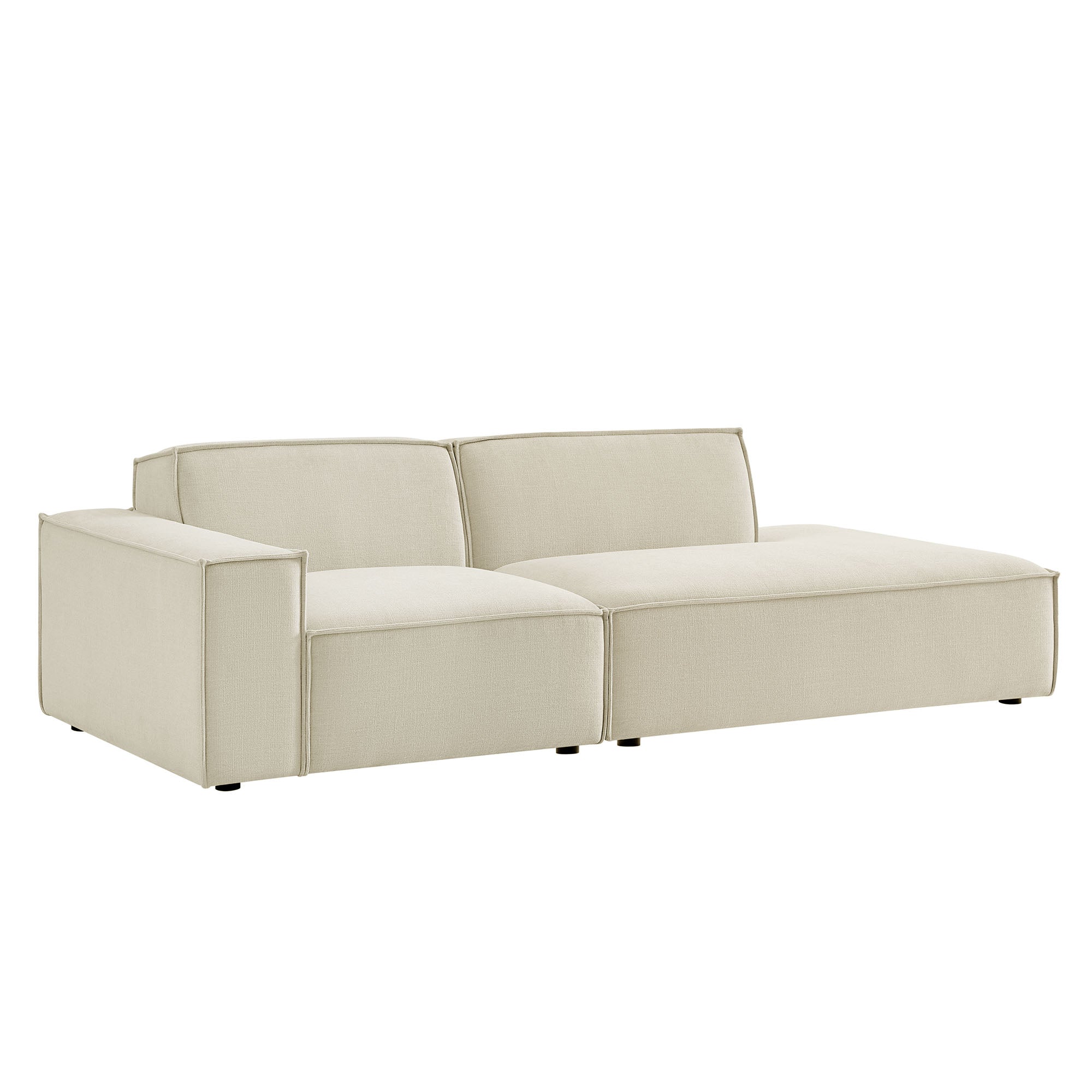 Restore 2-Piece Performance Fabric Upholstered Modular Loveseat - Ecru (EEI-7425-ECR)