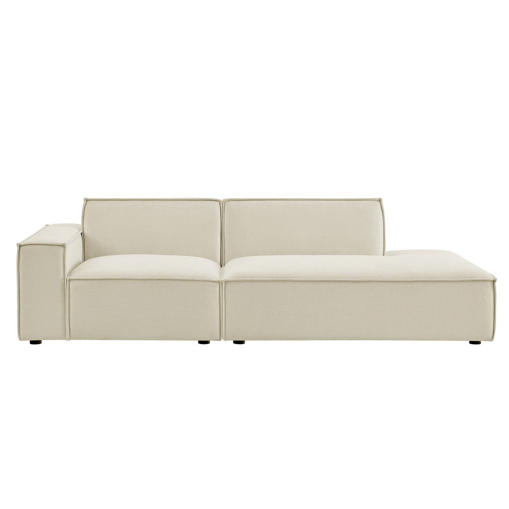 Restore 2-Piece Performance Fabric Upholstered Modular Loveseat - Ecru (EEI-7425-ECR)
