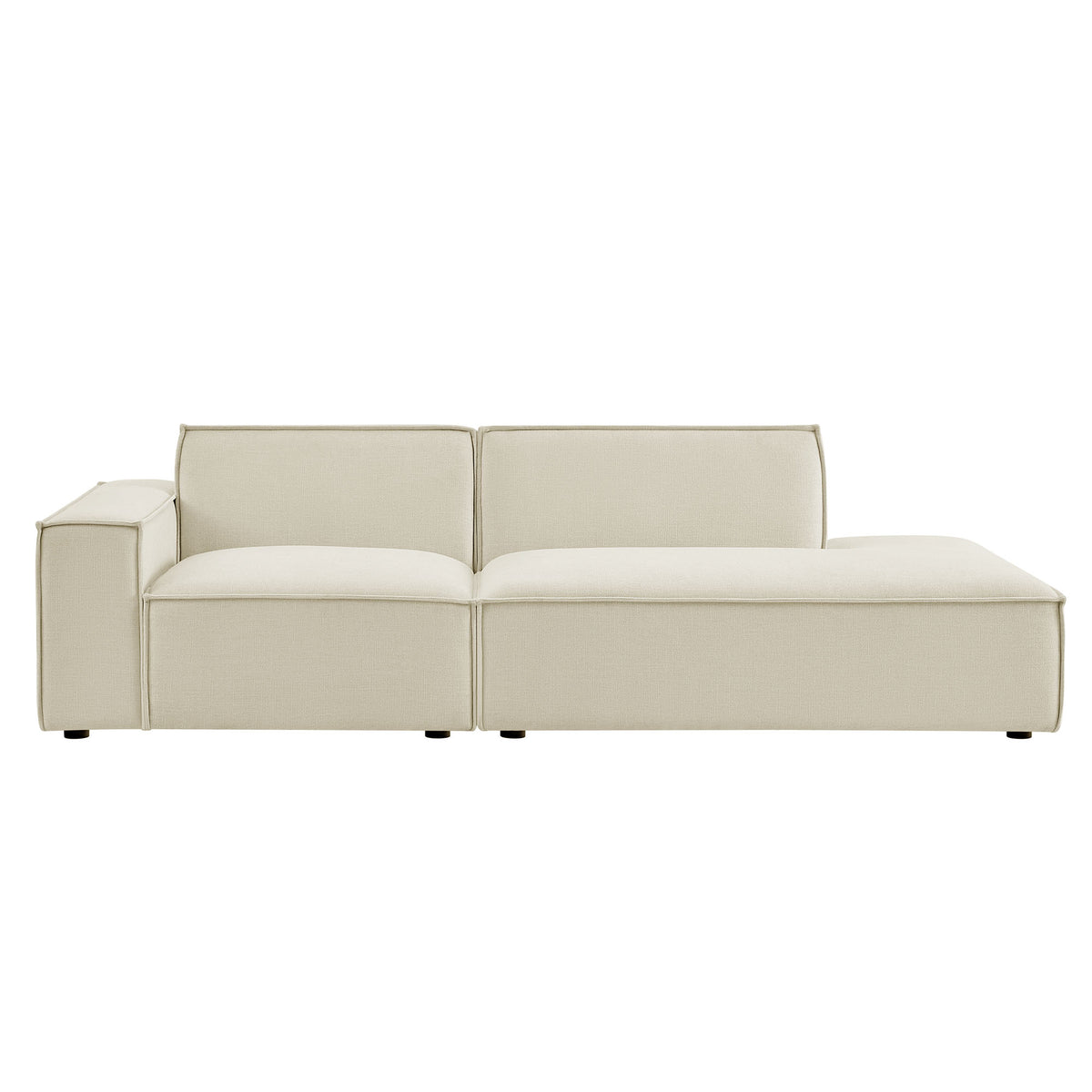 Restore 2-Piece Performance Fabric Upholstered Modular Loveseat - Ecru (EEI-7425-ECR)