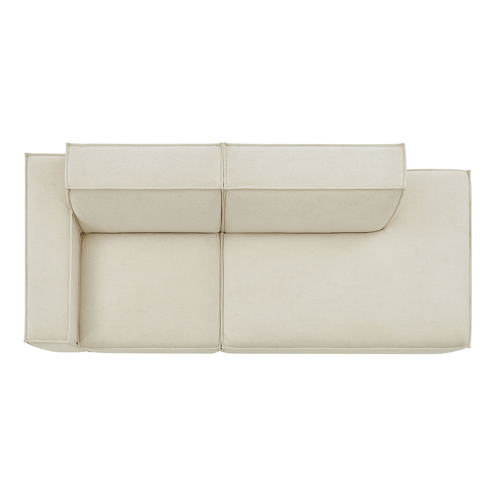Restore 2-Piece Performance Fabric Upholstered Modular Loveseat - Ecru (EEI-7425-ECR)