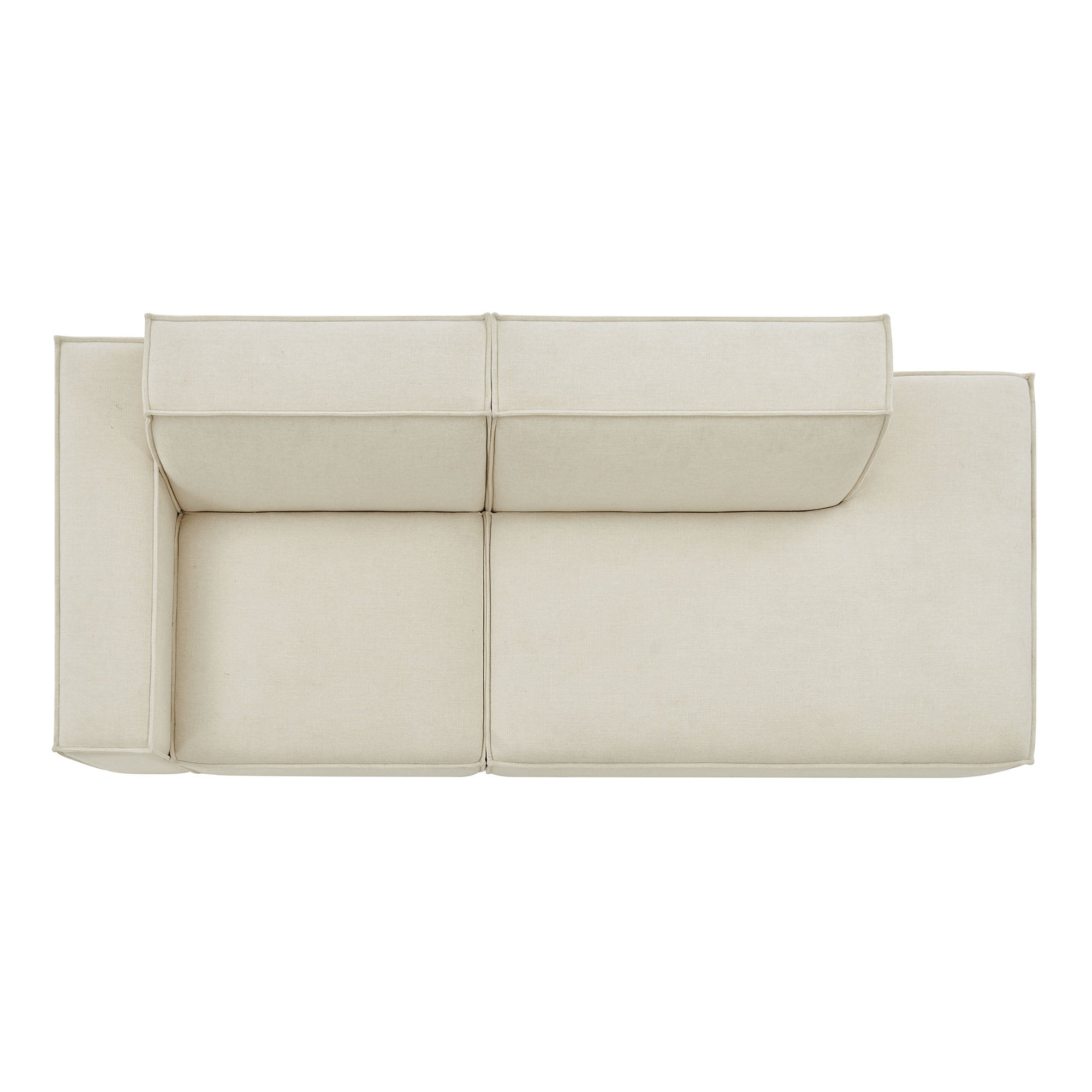 Restore 2-Piece Performance Fabric Upholstered Modular Loveseat - Ecru (EEI-7425-ECR)