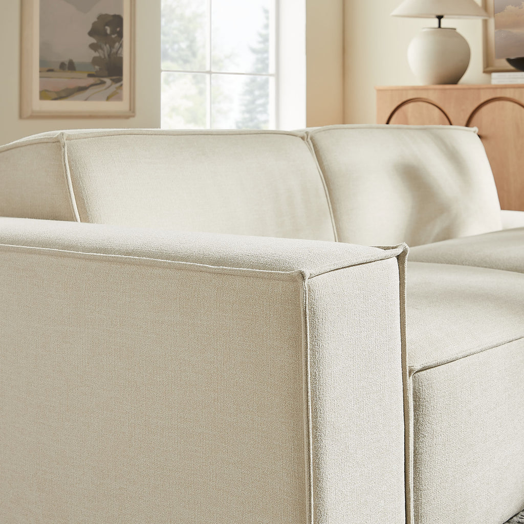 Restore 2-Piece Performance Fabric Upholstered Modular Loveseat - Ecru (EEI-7425-ECR)
