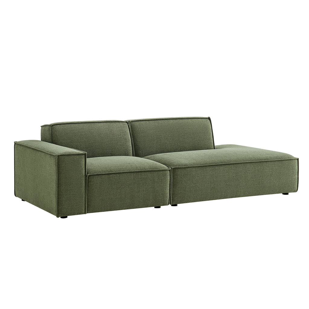 Restore 2-Piece Performance Fabric Upholstered Modular Loveseat - Foliage (EEI-7425-FOL)