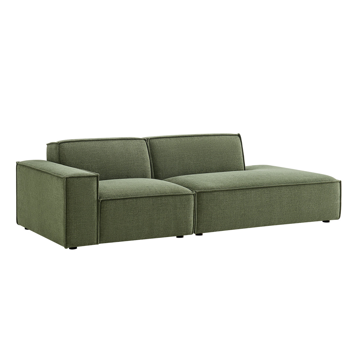Restore 2-Piece Performance Fabric Upholstered Modular Loveseat - Foliage (EEI-7425-FOL)