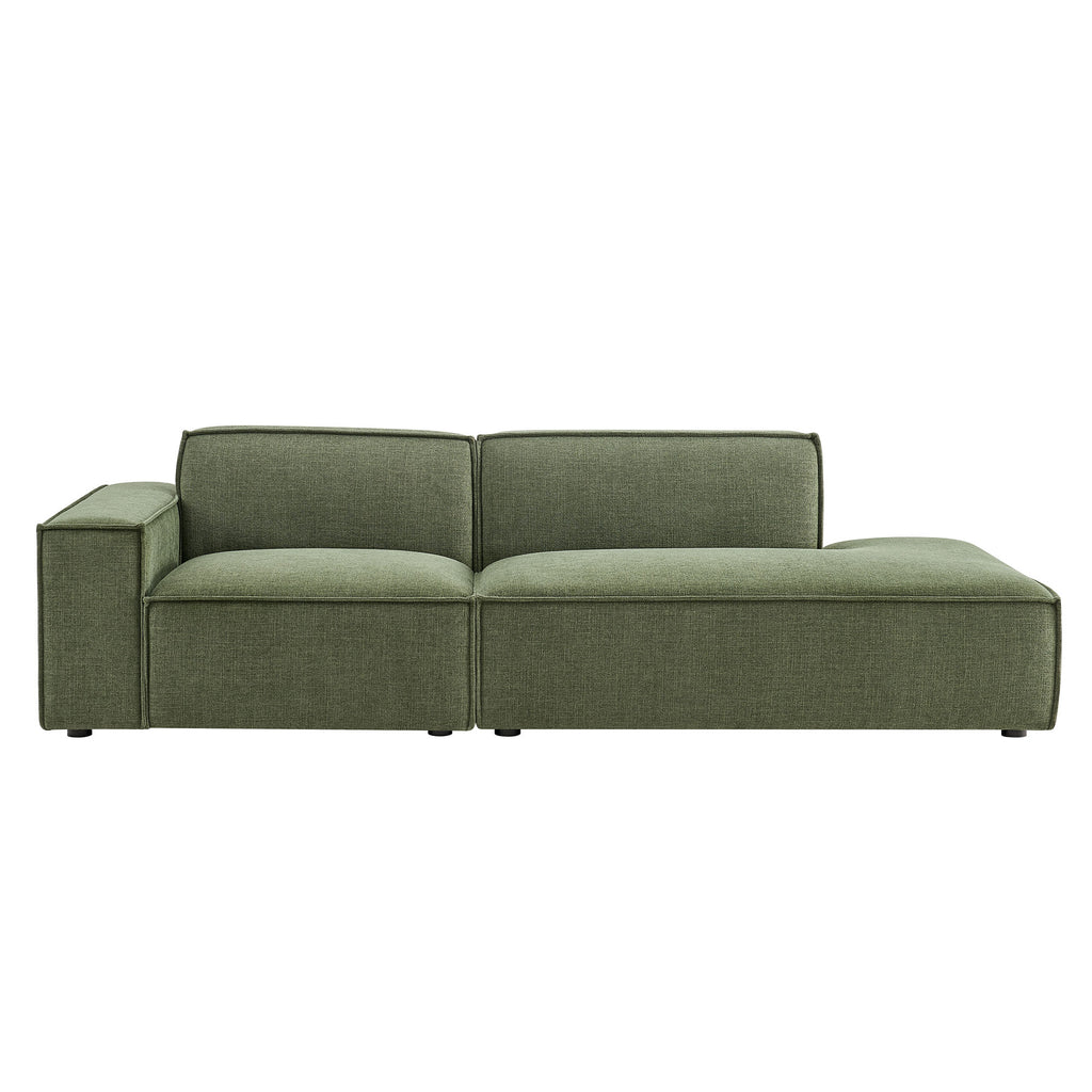 Restore 2-Piece Performance Fabric Upholstered Modular Loveseat - Foliage (EEI-7425-FOL)