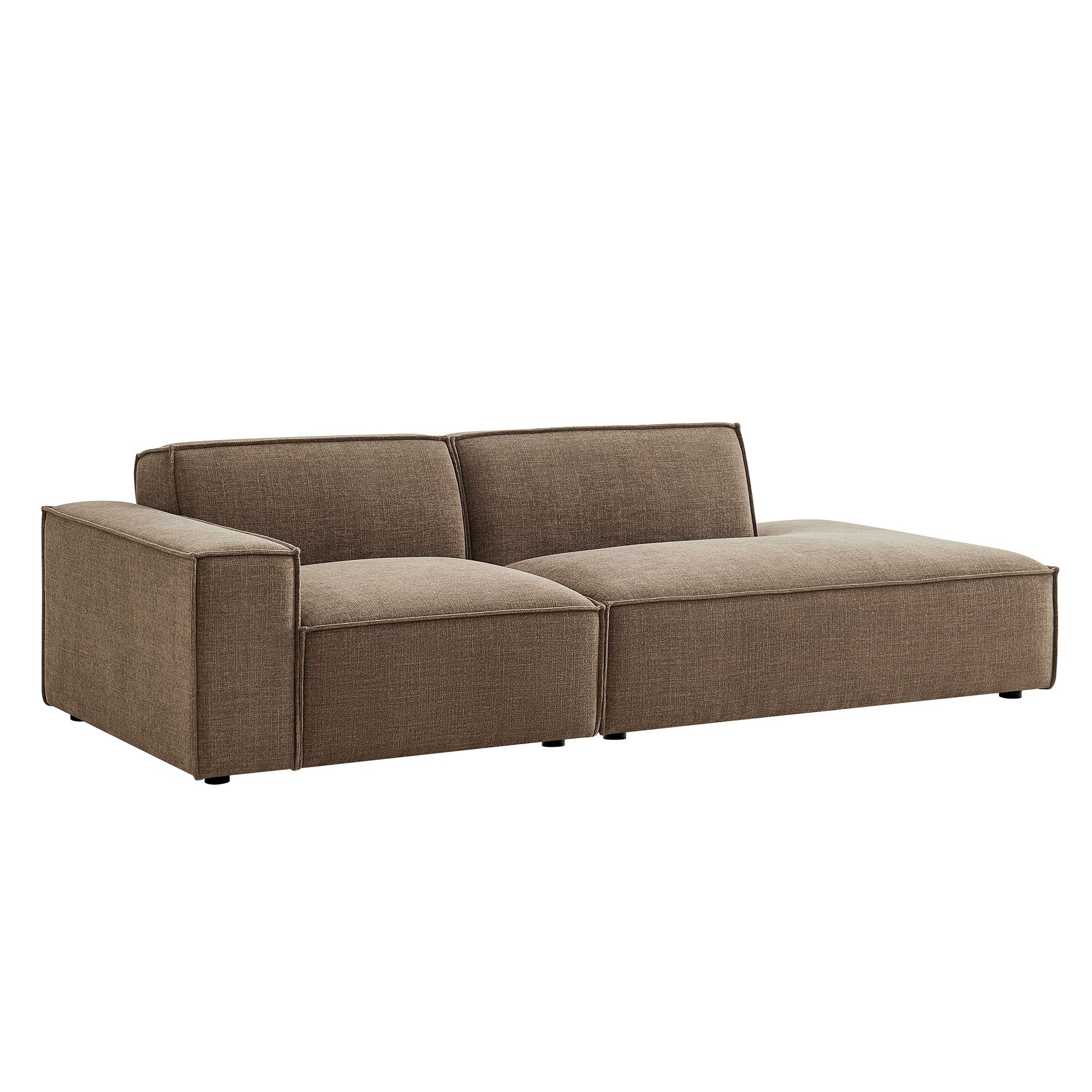 Restore 2-Piece Performance Fabric Upholstered Modular Loveseat - Mocha (EEI-7425-MOC)