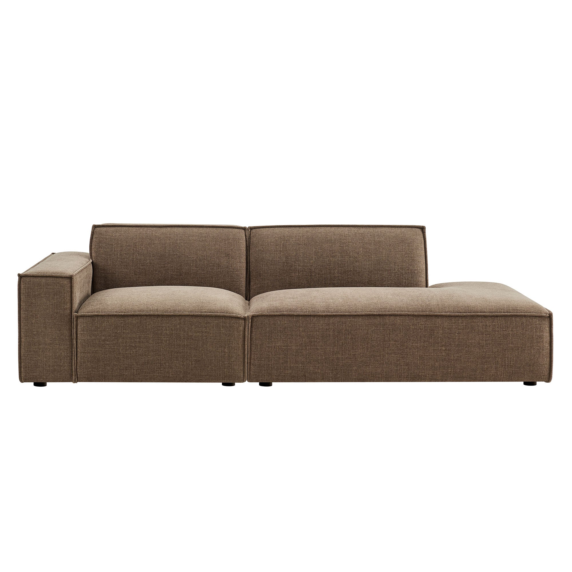 Restore 2-Piece Performance Fabric Upholstered Modular Loveseat - Mocha (EEI-7425-MOC)
