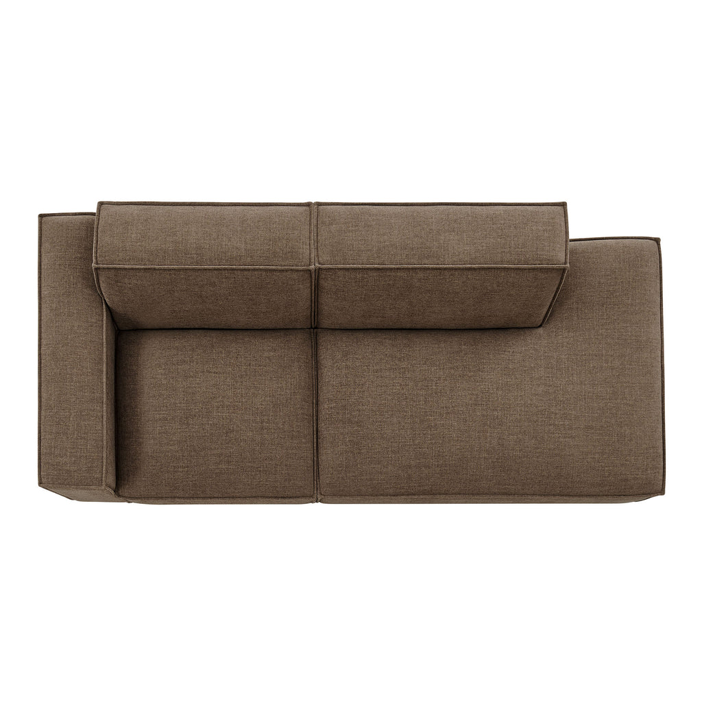 Restore 2-Piece Performance Fabric Upholstered Modular Loveseat - Mocha (EEI-7425-MOC)
