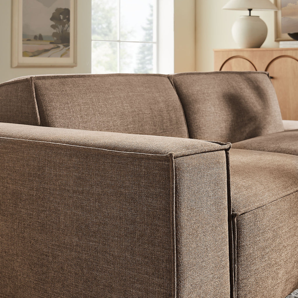 Restore 2-Piece Performance Fabric Upholstered Modular Loveseat - Mocha (EEI-7425-MOC)