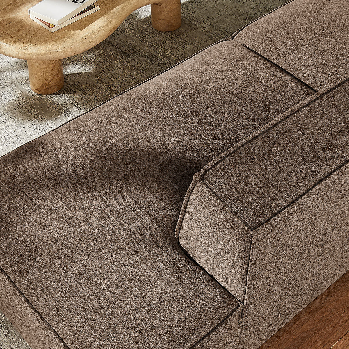 Restore 2-Piece Performance Fabric Upholstered Modular Loveseat - Mocha (EEI-7425-MOC)
