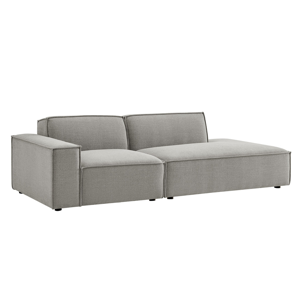 Restore 2-Piece Performance Fabric Upholstered Modular Loveseat - Pewter (EEI-7425-PEW)