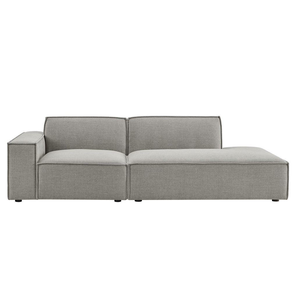 Restore 2-Piece Performance Fabric Upholstered Modular Loveseat - Pewter (EEI-7425-PEW)