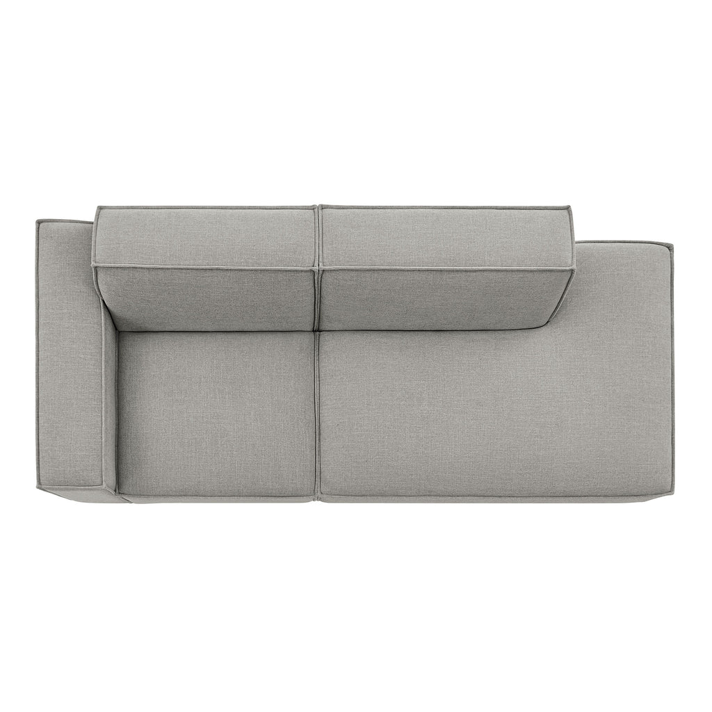 Restore 2-Piece Performance Fabric Upholstered Modular Loveseat - Pewter (EEI-7425-PEW)