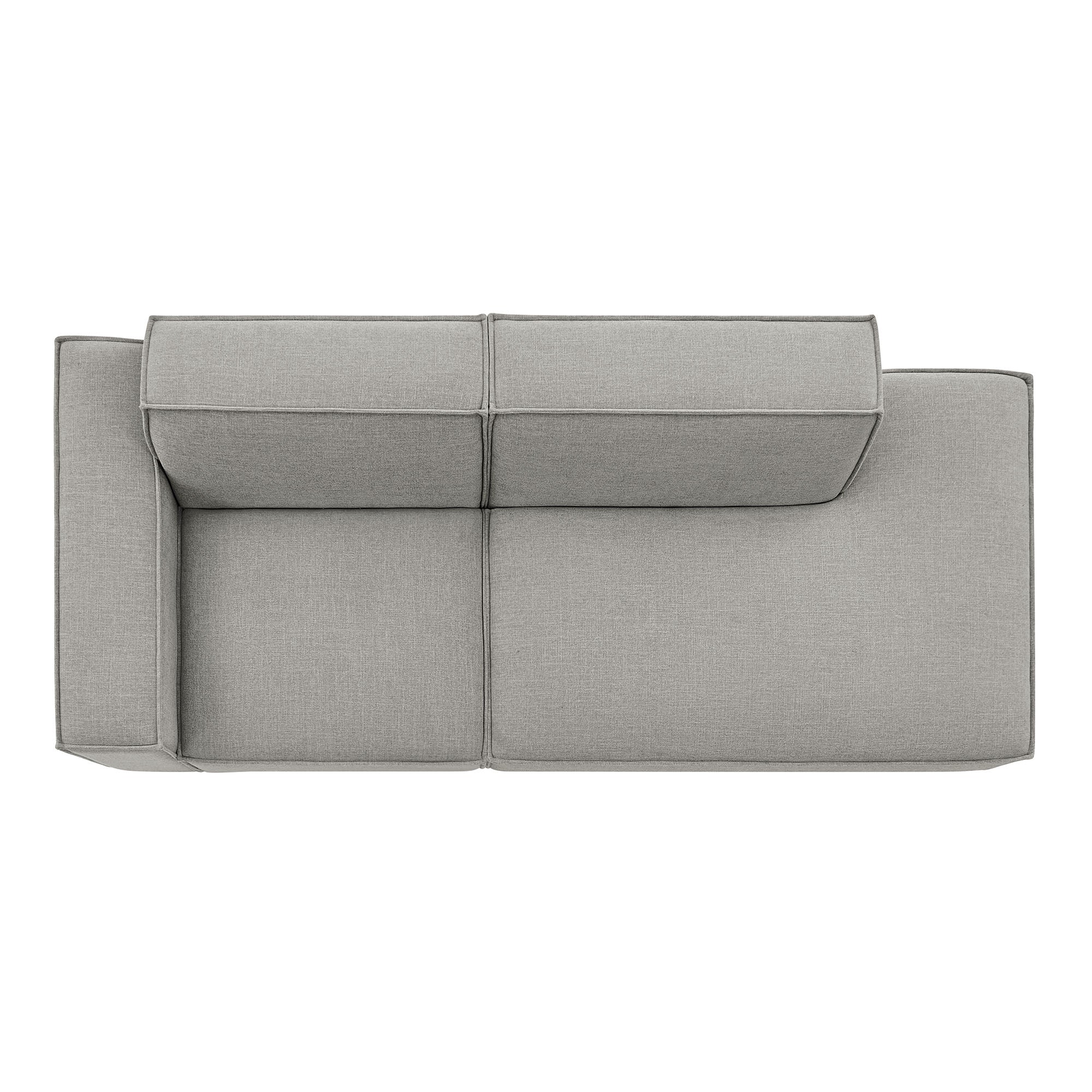 Restore 2-Piece Performance Fabric Upholstered Modular Loveseat - Pewter (EEI-7425-PEW)
