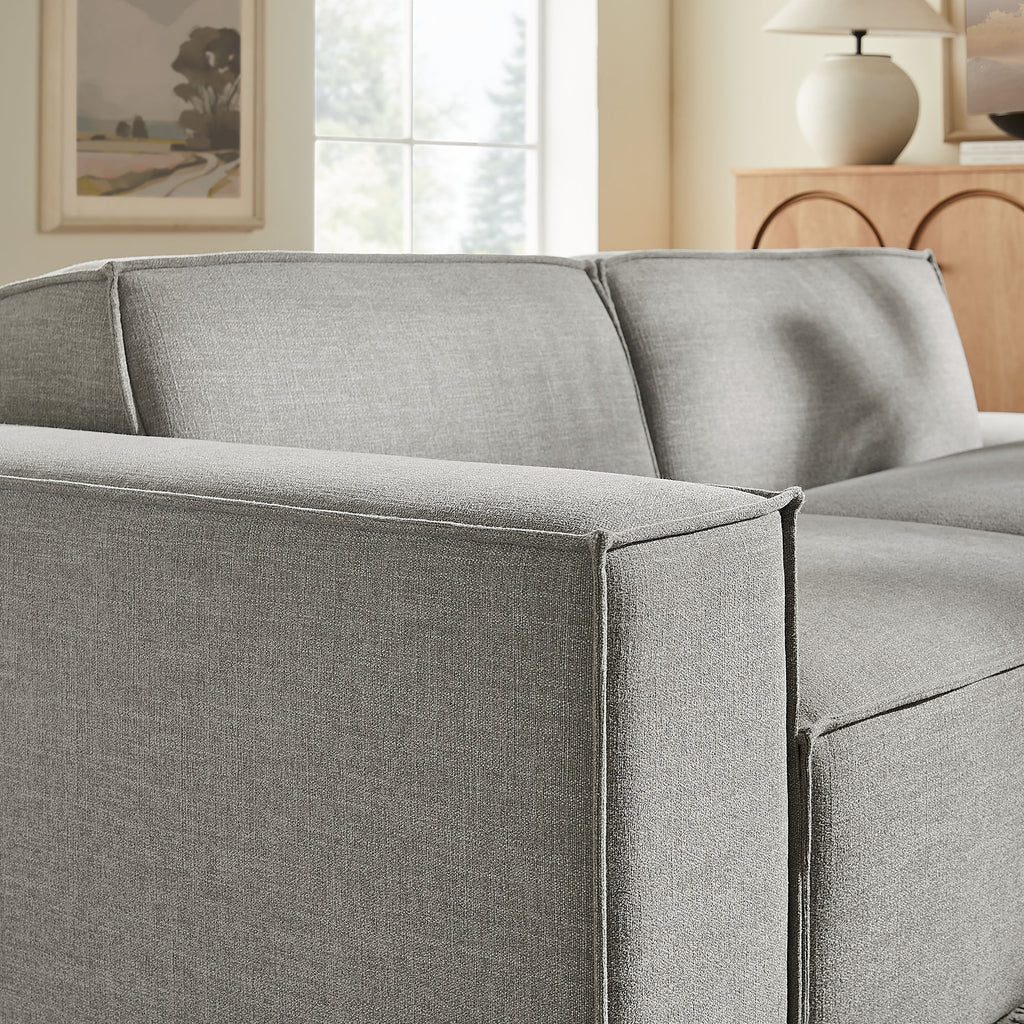 Restore 2-Piece Performance Fabric Upholstered Modular Loveseat - Pewter (EEI-7425-PEW)