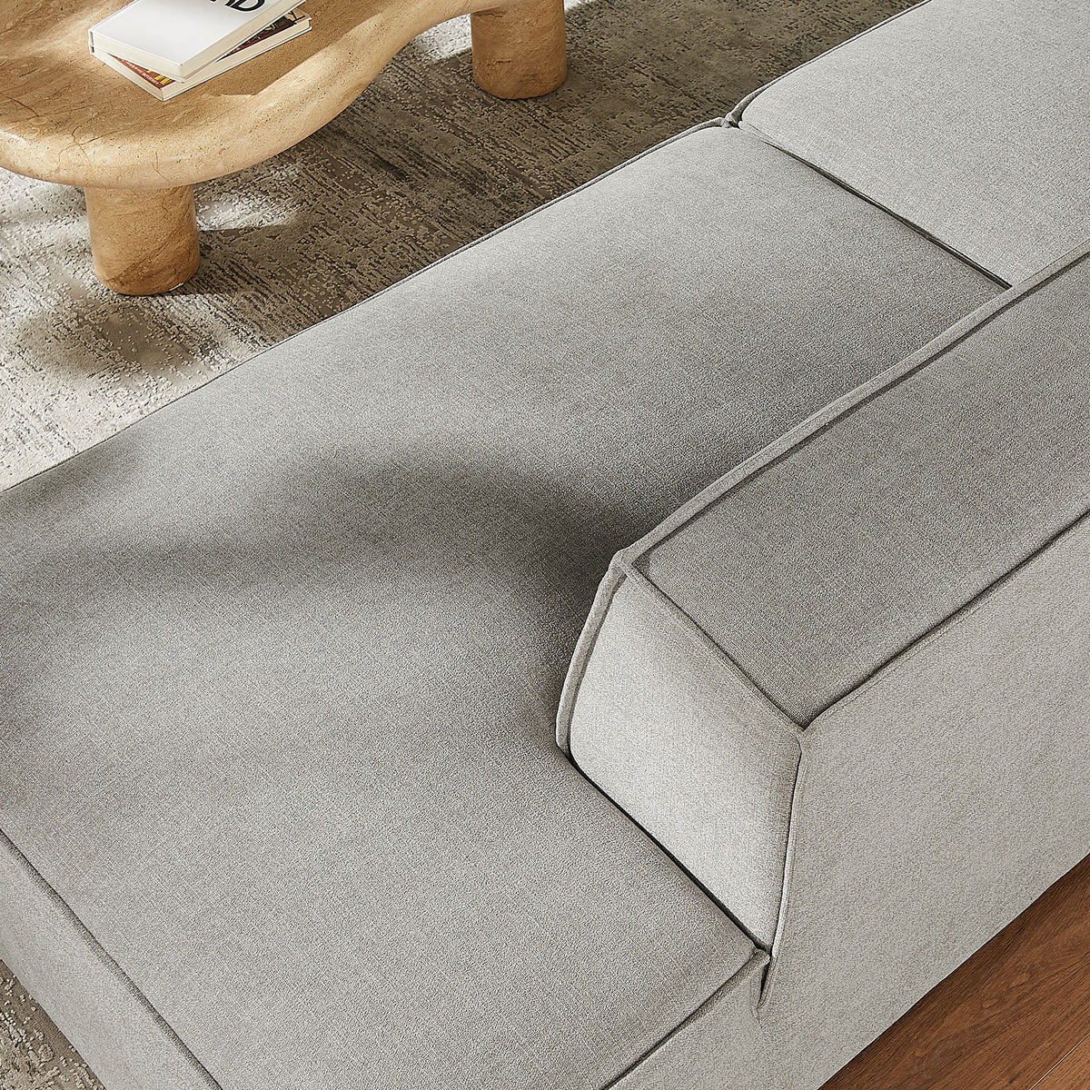 Restore 2-Piece Performance Fabric Upholstered Modular Loveseat - Pewter (EEI-7425-PEW)