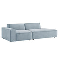 Restore 2-Piece Performance Fabric Upholstered Modular Loveseat - Sky (EEI-7425-SKY)