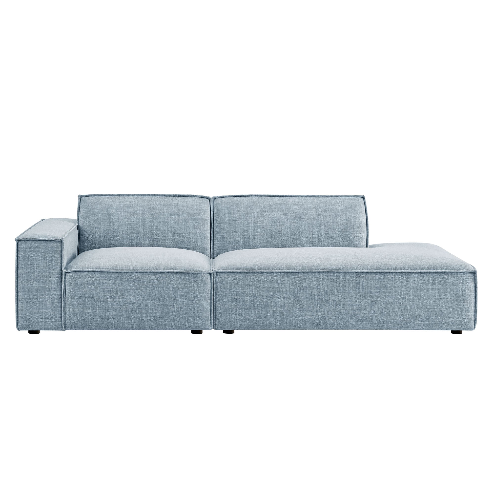 Restore 2-Piece Performance Fabric Upholstered Modular Loveseat - Sky (EEI-7425-SKY)